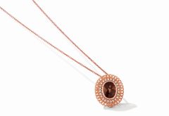 Le Vian Creme Brulee® Pendant featuring 1  1/2 cts. Chocolate Quartz®, 1/5 cts. Nude Diamonds™  set in 14K Strawberry Gold®