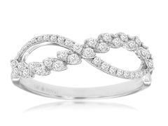 14K White Gold Diamond Infinity Ring 