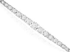14K White Gold Round Diamond Tennis Bracelet 