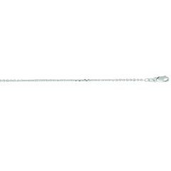 14kt 16" White Gold Diamond Cut Cable Link Chain with Lobster Clasp WCAB035-16