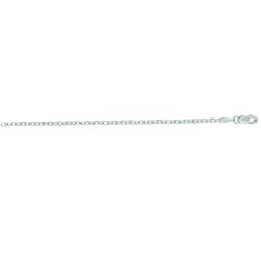 14kt 20" White Gold Diamond Cut Cable Link Chain with Lobster Clasp WCAB060-20