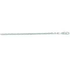 14kt 20" White Gold Diamond Cut Cable Link Chain with Lobster Clasp WCAB080-20