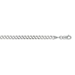 14kt 24" White Gold Diamond Cut Comfort Curb Chain with Lobster Clasp WCRB100-24