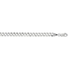 14kt 24" White Gold Diamond Cut Comfort Curb Chain with Lobster Clasp WCRB120-24