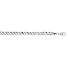 14kt 20" White Gold Diamond Cut Comfort Curb Chain with Lobster Clasp WCRB120-20