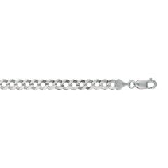 14kt 24" White Gold Diamond Cut Comfort Curb Chain with Lobster Clasp WCRB150-24