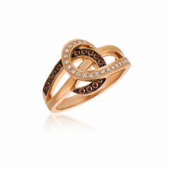 Le Vian Chocolatier® Ring featuring 1/6 cts. Chocolate Diamonds® , 1/8 cts. Vanilla Diamonds®  set in 14K Strawberry Gold®