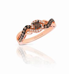 Le Vian Chocolatier® Ring featuring 1/3 cts. Chocolate Diamonds® , 1/20 cts. Vanilla Diamonds®  set in 14K Strawberry Gold®