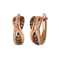 Le Vian Chocolatier® Earrings featuring 1/4 cts. Chocolate Diamonds® , 1/8 cts. Vanilla Diamonds®  set in 14K Strawberry Gold®