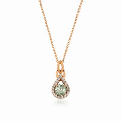 Le Vian® Pendant featuring 1/2 cts. Mint Julep Quartz™, 1/6 cts. Vanilla Diamonds®  set in 14K Strawberry Gold®