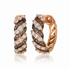 Le Vian Creme Brulee® Earrings featuring 1  1/3 cts. Nude Diamonds™ , 1/3 cts. Chocolate Diamonds®  set in 14K Strawberry Gold®
