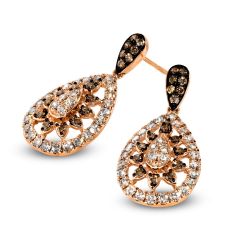 Le Vian Creme Brulee® Earrings featuring 3/8 cts. Chocolate Diamonds® , 1 cts. Nude Diamonds™  set in 14K Strawberry Gold®