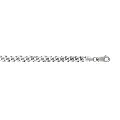 14kt 30" White Gold Diamond Cut Miami Cuban Link Chain with Lobster Clasp  WMC180-30