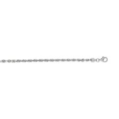 14kt 30" White Gold Shiny Solid Diamond Cut Royal Rope Chain with Lobster Clasp WR023-30