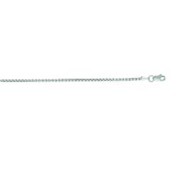 14kt 16" White Gold  Shiny Round Box Chain with Lobster Clasp WRBX100-16