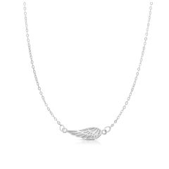 14kt White Gold 18" 4.5x16.7mm & 1mm Chain Polished including 2" Extender Wing Necklace with Spring Ring Clasp WRC10907-18