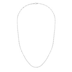 14kt White Gold 1.7mm Diamond Cut Mariner Necklace with Lobster Clasp WRC11247