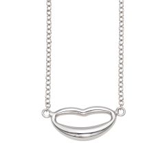 14K White Gold 18" Italian Kiss Necklace with Extender WRC5592-18