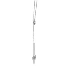 14K White Gold 17" Amore Knot Lariat Necklace WRC8331-17