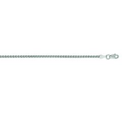 14kt 24" White Gold 2.1mm Round Wheat Chain with Lobster Clasp WSP050-24