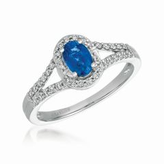 Le Vian® Ring featuring 5/8 cts. Blueberry Sapphire™, 1/4 cts. Vanilla Diamonds®  set in 14K Vanilla Gold®