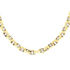 14kt 22" Yellow+White Gold Link Necklace with Lobster Clasp YWNCK1380-22