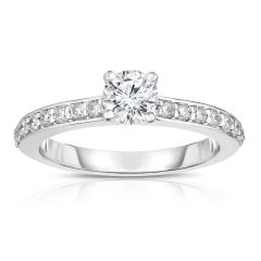 14K WHITE GOLD DIAMOND SEMI MOUNT WITH 0.35 CARAT TOTAL WEIGHT IJ COLOR SI2 CLARITY