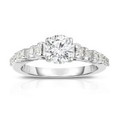 14K WHITE GOLD DIAMOND SEMI MOUNT WITH 0.16 CARAT TOTAL WEIGHT IJ COLOR SI2 CLARITY
