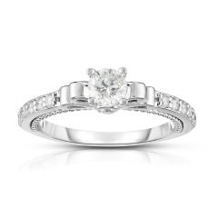 14K WHITE GOLD DIAMOND SEMI MOUNT WITH 0.28 CARAT TOTAL WEIGHT IJ COLOR SI2 CLARITY