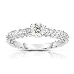 14K WHITE GOLD DIAMOND SEMI MOUNT WITH 0.30 CARAT TOTAL WEIGHT IJ COLOR SI2 CLARITY