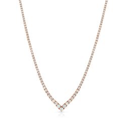 14K Rose Gold Round Diamond Necklace by Eloquence Z00138650