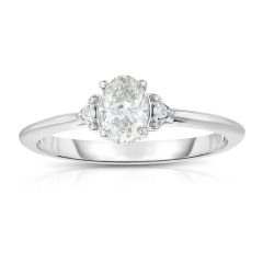 14K WHITE GOLD DIAMOND SEMI MOUNT WITH 0.04 CARAT TOTAL WEIGHT IJ COLOR SI2 CLARITY