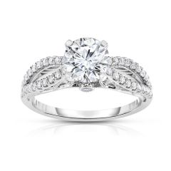 14K WHITE GOLD DIAMOND SEMI MOUNT WITH 0.37 CARAT TOTAL WEIGHT IJ 